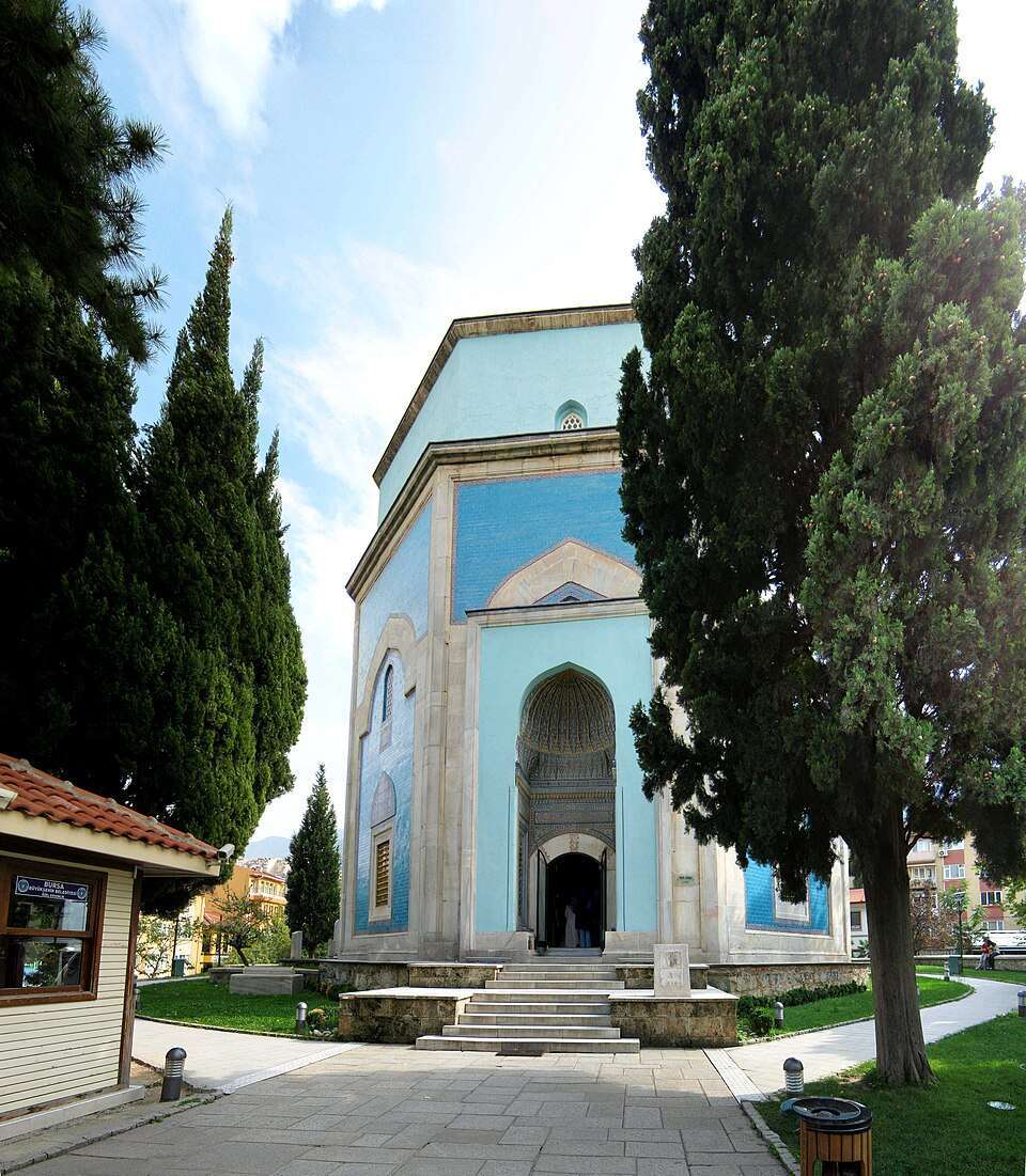 The Yeşil Türbe among the cypresses, Bursa